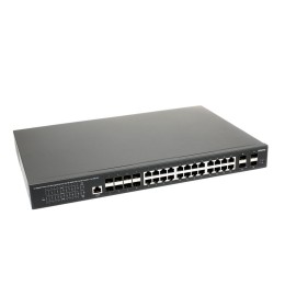 Коммутатор управляемый L3 PoE SW-32G4X-3L Gigabit Ethernet на 16хGE RJ-45 c PoE + 8хGE Combo (RJ-45