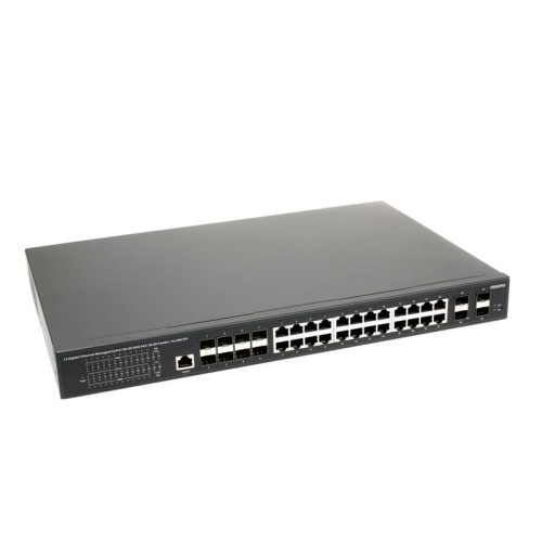 Коммутатор управляемый L3 PoE SW-32G4X-3L Gigabit Ethernet на 16хGE RJ-45 c PoE + 8хGE Combo (RJ-45