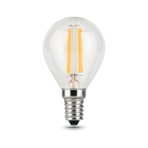 Лампа светодиодная филаментная Black Filament 7Вт P45 шар 4100К нейтр. бел. E14 580лм GAUSS 10580120