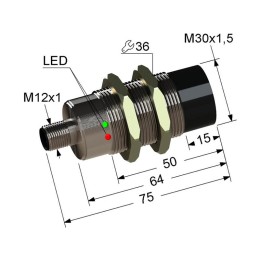 Выключатель бесконтактный PS2-30M75-15N35-C4-Y (ВБ2.30М.75.15.3.5.C4.1(400мА)) МЕГА-К A8010-34128583