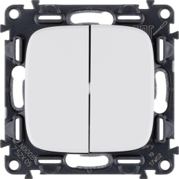 Выключатель 2-кл. СП Valena Allure 10А IP20 250В с лицев. панелью безвинтов. зажимы механизм бел. Le
