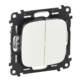 Выключатель 2-кл. СП Valena Allure 10А IP20 250В с лицев. панелью безвинтов. зажимы механизм бел. Le
