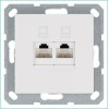 Розетка компьютерная 2-м RJ45 IP20 кат. 6 механизм бел. глянцевый Jasmart G6108W