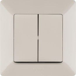 Выключатель 2-кл. СП Valena Life 10А IP20 250В с лицев. панелью безвинтов. зажимы механизм сл. кость