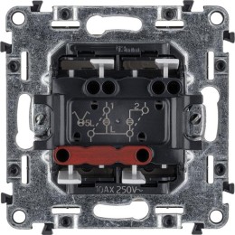 Выключатель 2-кл. СП Valena Life 10А IP20 250В 10AX с подсветкой с лицев. панелью механизм сл. кость