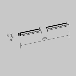 Профиль 3м Elasity IP накладной черн. Maytoni O-TR001-P-B3M