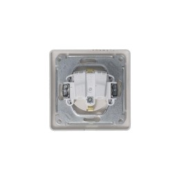 Розетка 1-м СП Glossa 16А IP44 250В с заземл. защ. шторки с крышкой в сборе платина SE GSL001248