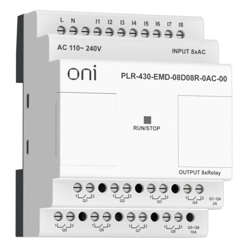 Модуль расширения входов выходов ПЛК 430 8 DI 8 RO 220В AC ONI PLR-430-EMD-08D08R-0AC-00