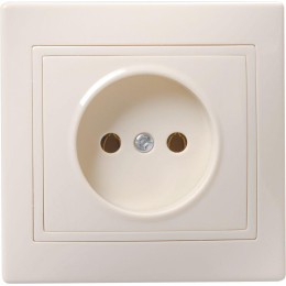 Розетка 1-м СП Кварта 10А IP20 без заземл. без защ. шторок крем. IEK ERK13-K33-10-DM