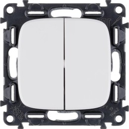 Переключатель 2-кл. СП Valena Allure 10А IP20 250В с лицев. панелью безвинтов. зажимы механизм бел.