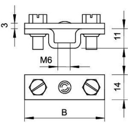 Держатель полосы 65мм с резьбой 831 40 M6 (уп.25шт) OBO 5032245