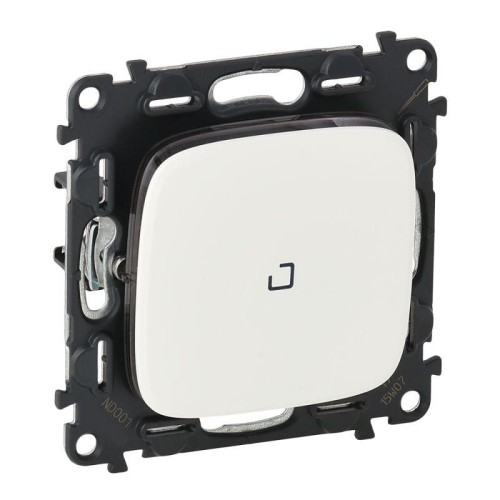 Переключатель 1-кл. СП Valena Allure 10А IP20 250В 10AX с подсветкой с лицев. панелью безвинтов. заж
