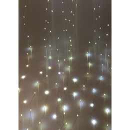Гирлянда светодиодная "Дождь" 3х2м 240LED бел. 220В 8 режимов 1.5мм провод прозр. КОСМОС KOC_CUR-V10