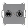 Розетка телевизионная оконечная TV + FM 2-м Ф9.5мм механизм алюм. Jasmart G6204S