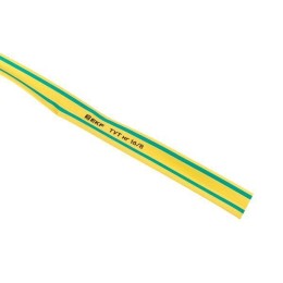 Трубка термоусадочная ТУТ нг 16/8 желт./зел. (уп.100м) EKF tut-16-yg