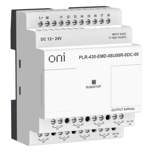 Модуль расширения входов выходов ПЛК 430 4 DI 4 UI (0-10В/DI) 8 RO 24В DC ONI PLR-430-EMD-08U08R-0DC