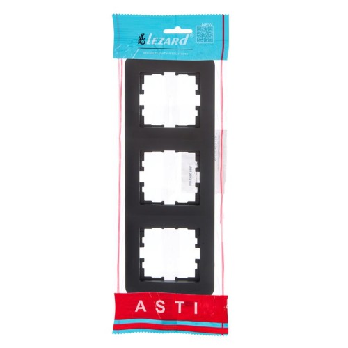 Рамка 3-м ASTI вертикал. черн. бархат LEZARD 7081-4200-153