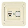 Розетка компьютерная 1-м СП Mimoza 16А IP20 крем. Makel 25035