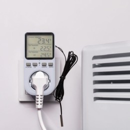 Терморегулятор в розетку 16А-01 бел. Rexant 51-0800