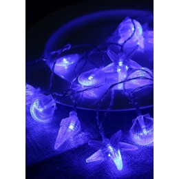 Гирлянда светодиодная "Морская" (ракушки звезды раковины) 20LED 2.9+0.3м акрил син. КОСМОС KOC_GIR-B