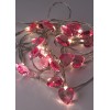 Гирлянда светодиодная "Сердечки 3D" 20LED 2.5х1х2.3см 1.9+0.5м роз. прозр. акрил тепл. бел. КОСМОС K
