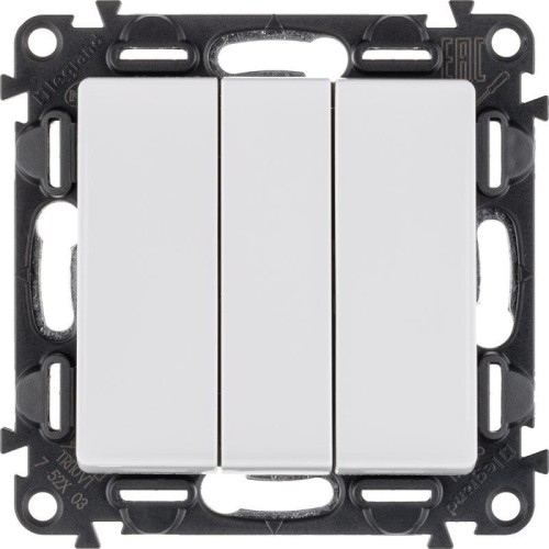 Выключатель 3-кл. СП Valena Life 10А IP20 250В 10AX с лицев. панелью винтов. зажимы механизм бел. Le
