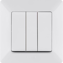 Выключатель 3-кл. СП Valena Life 10А IP20 250В 10AX с лицев. панелью винтов. зажимы механизм бел. Le