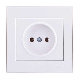Розетка 1-м СП Rain 16А IP20 без заземл. керамика бел. LEZARD 703-0202-121