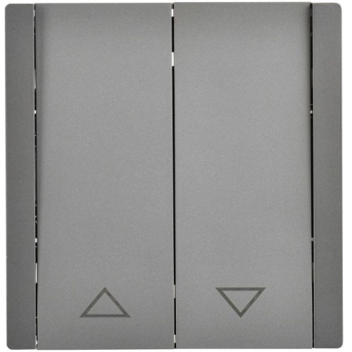 Выключатель жалюзи СП FORTE&PIANO 10А FP511 сталь IEK FP-V15-0-10-1-K46