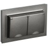 Розетка 2-м СП BRITE 16А в сборе IP44 с крышкой бронза IEK BR-R26-16-44-K45-F