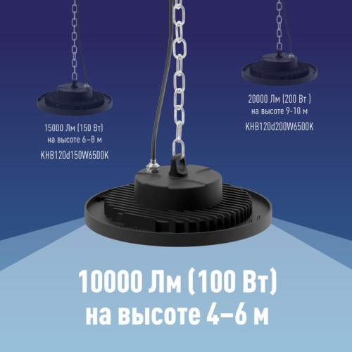 Светильник светодиодный UFO HIgh Bay 100Вт 6500К 174-265В для высоких пролетов КОСМОС KHB120d100W650