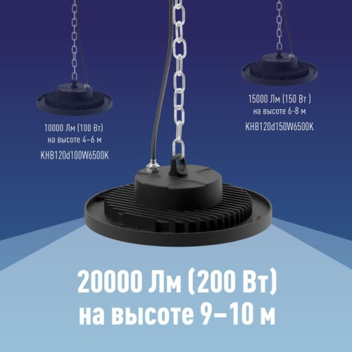 Светильник светодиодный UFO HIgh Bay 200Вт 6500К 174-265В для высоких пролетов КОСМОС KHB120d200W650