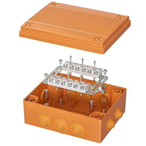 Коробка пластиковая FS с кабельными вводами и клеммниками IP55 240х190х90мм 12р 450V 32A 10кв.мм DKC
