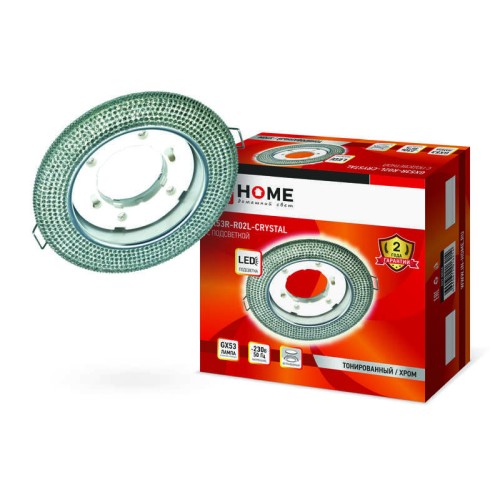 Светильник точечный GX53R-crystal R02L GX53 IP20 230В встраив. с подсветкой тонирован./хром. IN HOME