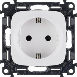 Розетка 1-м СП Valena Allure 16А IP20 250В 2P+E защ. шторки безвинтов. клеммы с лицев. панелью механ