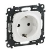 Розетка 1-м СП Valena Allure 16А IP20 250В 2P+E защ. шторки безвинтов. клеммы с лицев. панелью механ