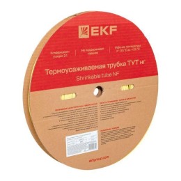 Трубка термоусадочная ТУТ нг 2/1 желт. (уп.200м) EKF tut-2-y
