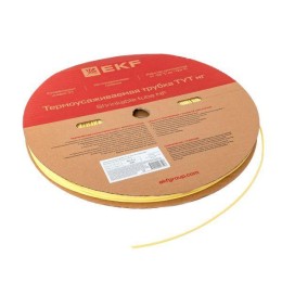 Трубка термоусадочная ТУТ нг 2/1 желт. (уп.200м) EKF tut-2-y