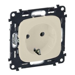 Розетка 1-м СП Valena Allure 16А IP20 250В 2P+E защ. шторки безвинтов. клеммы с лицев. панелью механ
