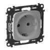 Розетка 1-м СП Valena Allure 16А IP2X 250В 2P+E безвинтов. клеммы с лицев. панелью механизм алюм. Le