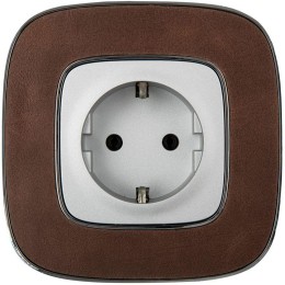 Розетка 1-м СП Valena Allure 16А IP2X 250В 2P+E безвинтов. клеммы с лицев. панелью механизм алюм. Le