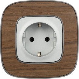 Розетка 1-м СП Valena Allure 16А IP2X 250В 2P+E безвинтов. клеммы с лицев. панелью механизм алюм. Le