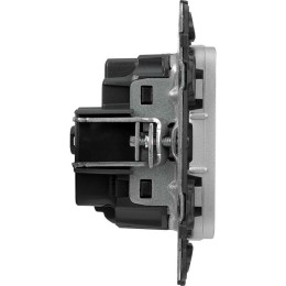 Розетка 1-м СП Valena Allure 16А IP2X 250В 2P+E безвинтов. клеммы с лицев. панелью механизм алюм. Le