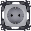 Розетка 1-м СП Valena Allure 16А IP2X 250В 2P+E безвинтов. клеммы с лицев. панелью механизм алюм. Le