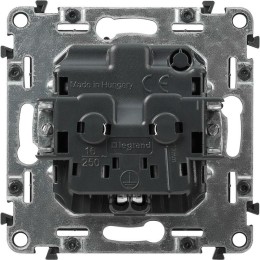 Розетка 1-м СП Valena Allure 16А IP2X 250В 2P+E безвинтов. клеммы с лицев. панелью механизм антрацит