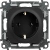 Розетка 1-м СП Valena Allure 16А IP2X 250В 2P+E безвинтов. клеммы с лицев. панелью механизм антрацит