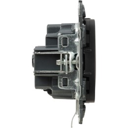 Розетка 1-м СП Valena Allure 16А IP2X 250В 2P+E безвинтов. клеммы с лицев. панелью механизм антрацит