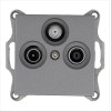 Розетка телевизионная оконечная TV + FM + SAT 3-м Ф9.5мм механизм алюм. Jasmart G6206S