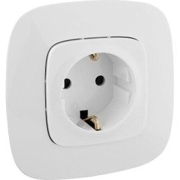 Розетка 1-м СП Valena Allure 16А IP2X 250В 2P+E безвинтов. клеммы с лицев. панелью механизм бел. Leg