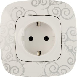 Розетка 1-м СП Valena Allure 16А IP2X 250В 2P+E безвинтов. клеммы с лицев. панелью механизм бел. Leg